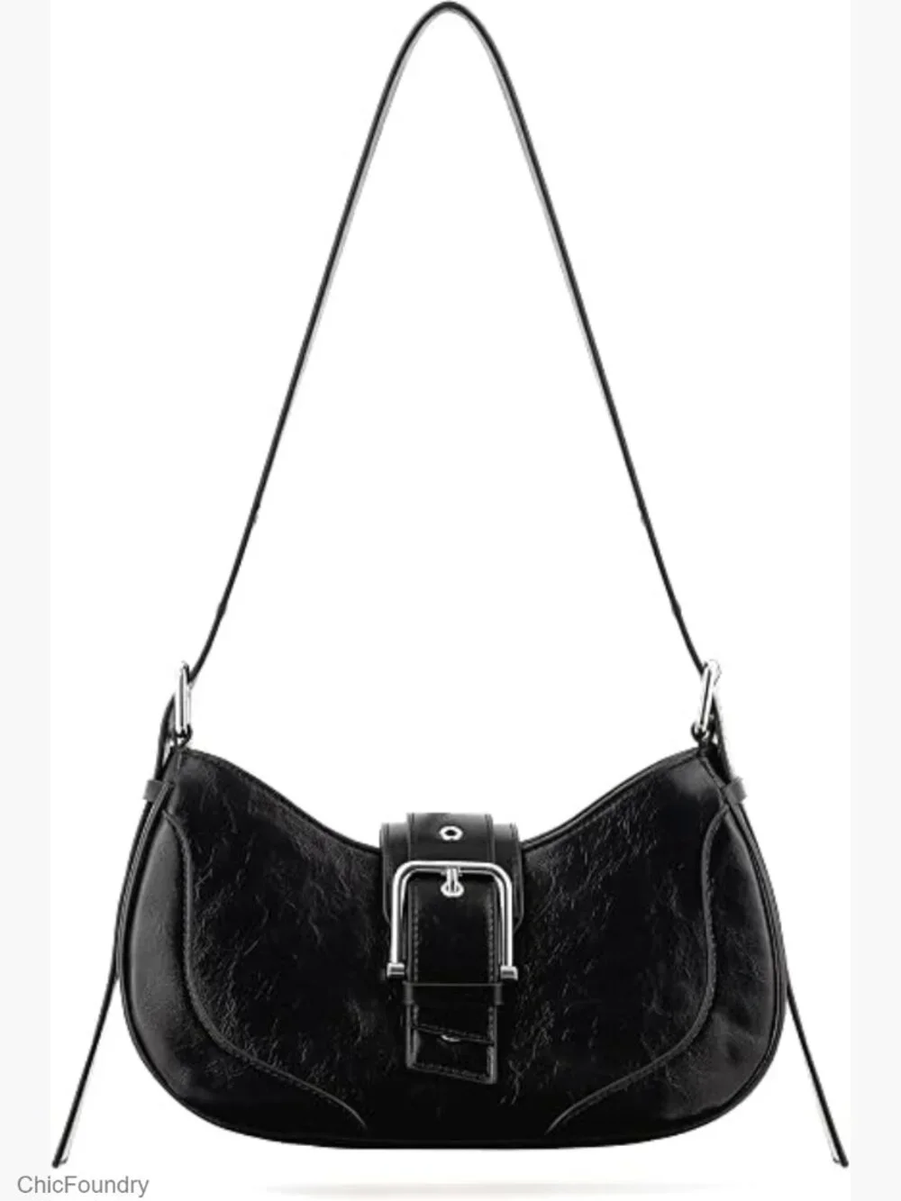 Vintage Crescent Hobo Shoulder Bag Crossbody Purse Y2K Retro Vegan Leather